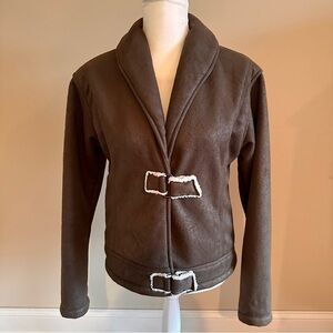 Straight Down Brown Bomber Jacket Size Large